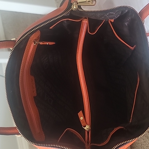 Authentic - Da Milano Italia - Orange - Leather Handbag with Fabric Dust Bag - Picture 6 of 6
